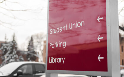 University campus sign