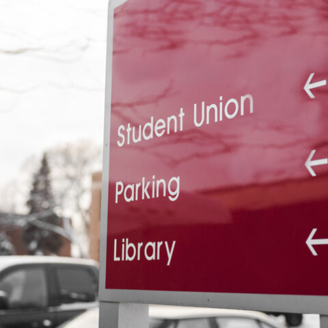 University campus sign